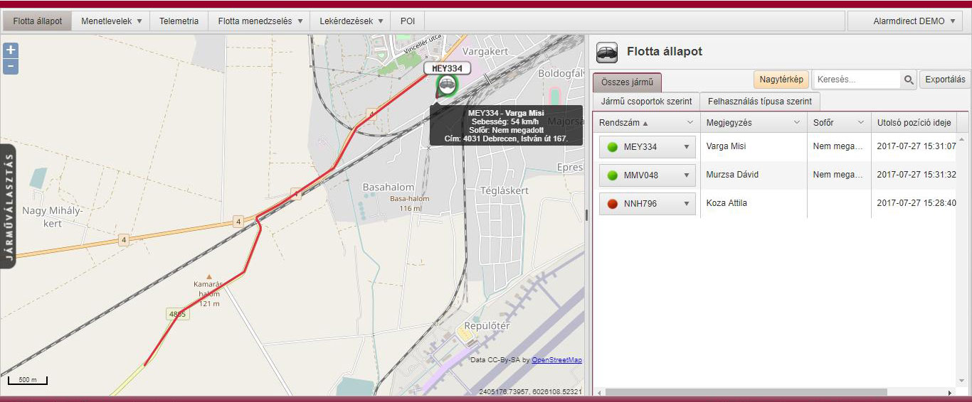GPS online követés